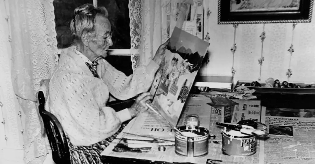 Grandma Moses as pictured by National Museum of Women in the Arts